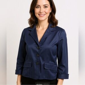 Lafayette 148 New York Navy Blazer, Size 14